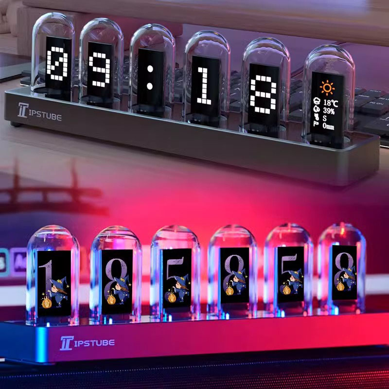 Lighting Home Decor Ideas - Zegar RGB Nixie Tube z podświetleniem