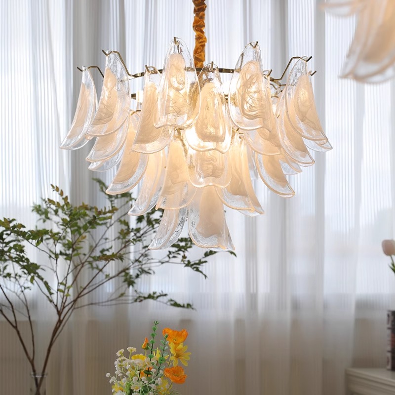 Decor Lighting Discount - Nowoczesny złoty regulowany szklany żyrandol, oświetlenie