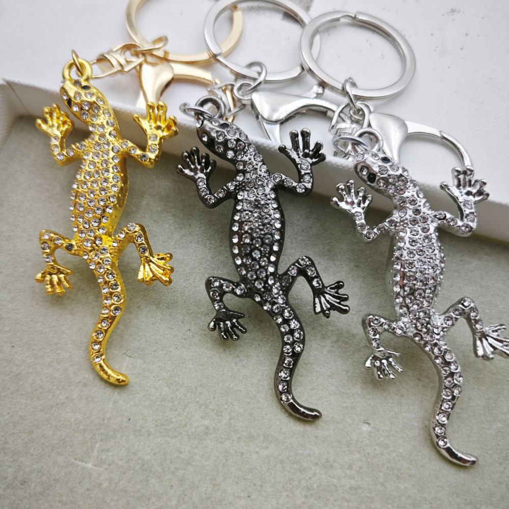 Gecko Lighting & Decor - Oryginalny Metalowy Brelok 3D Gekon Jaszczurka