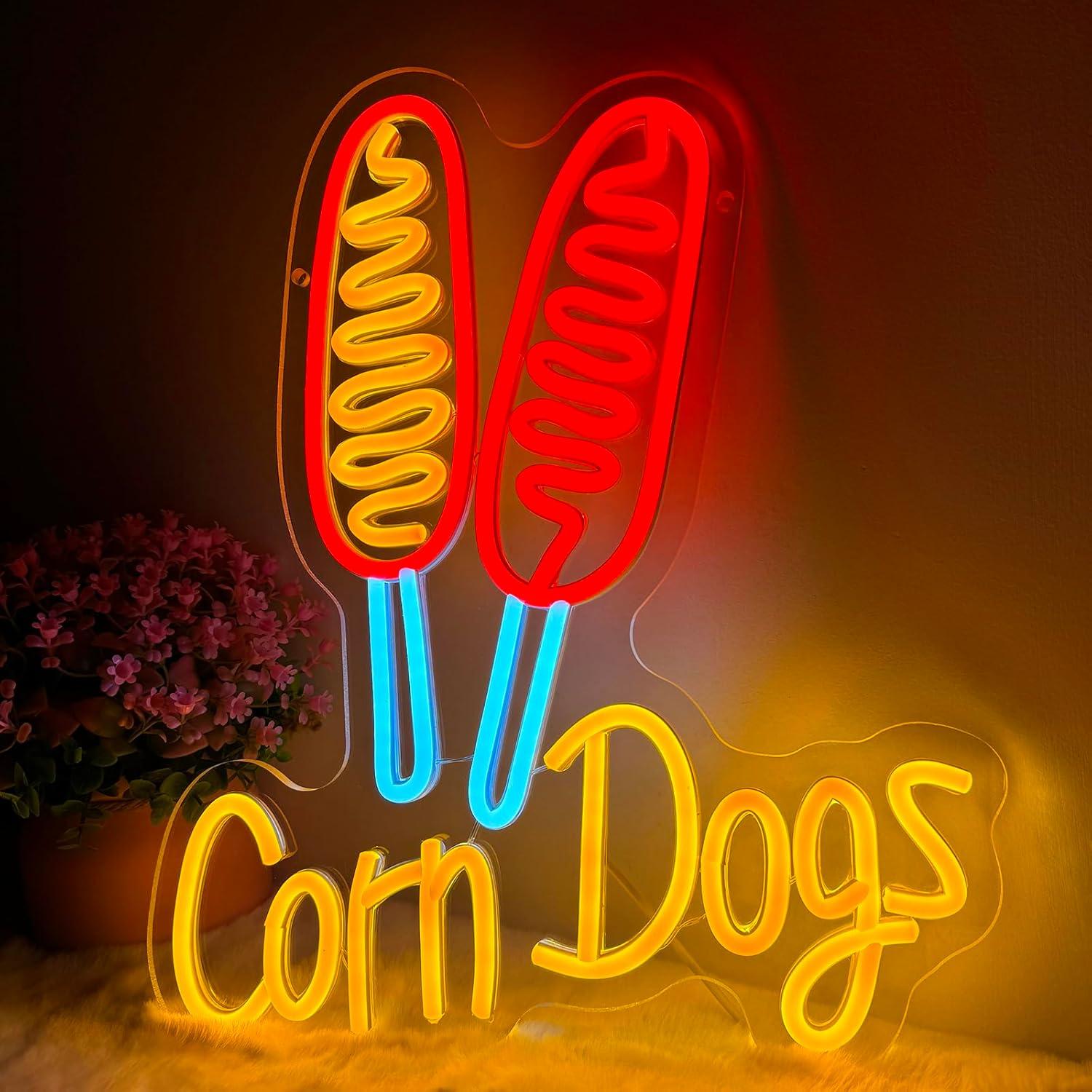Lighting Decoration For Wedding - Neonowy szyld Corn Dog, przekąska, ściemnialne