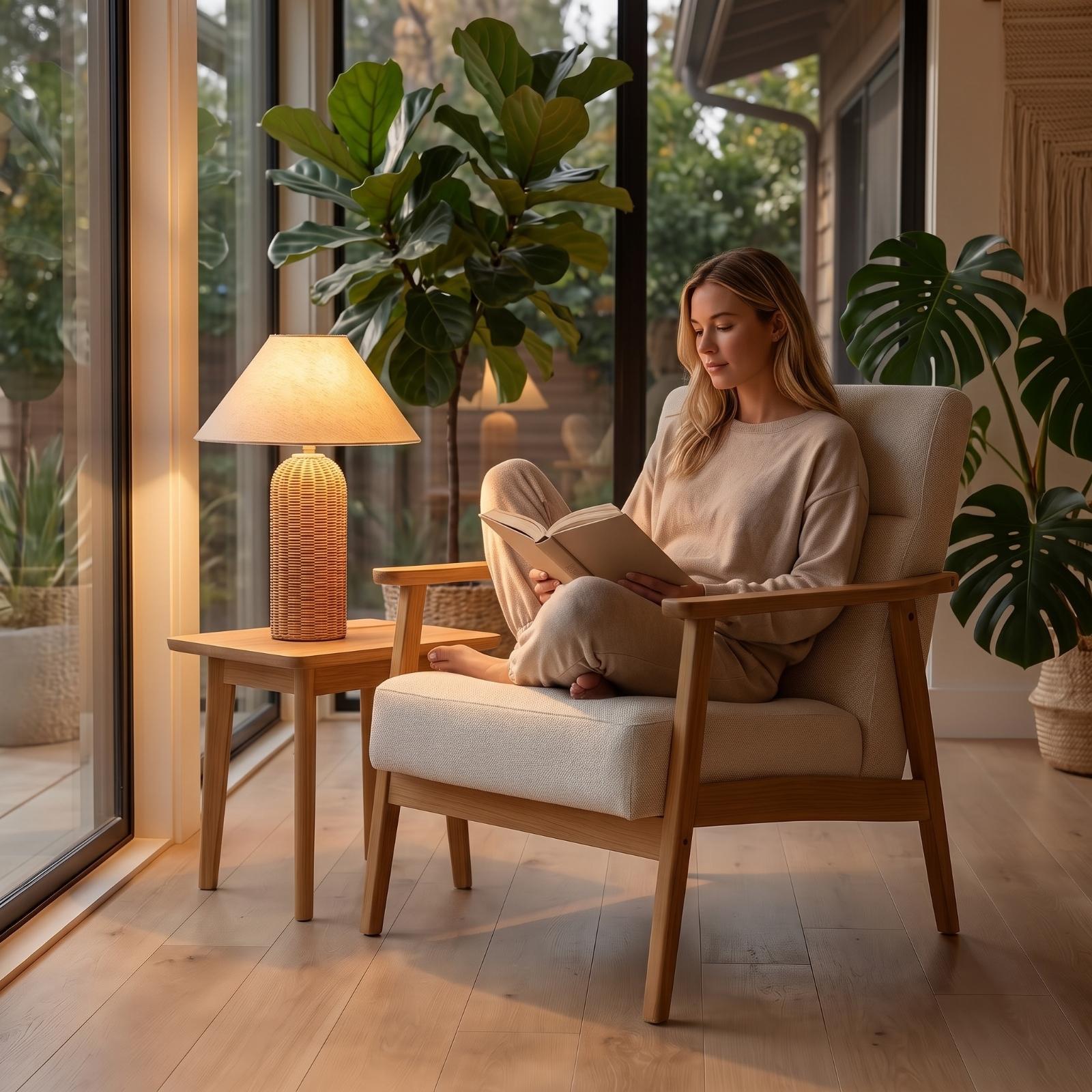 Lampka nocna z rattanową podst – Lighting Table Decor recenzja i cena