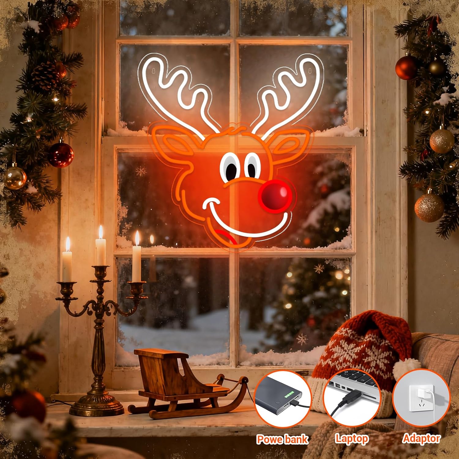 Uroczy neonowy renifer świątec – Lighting Home Decor Ideas recenzja i cena